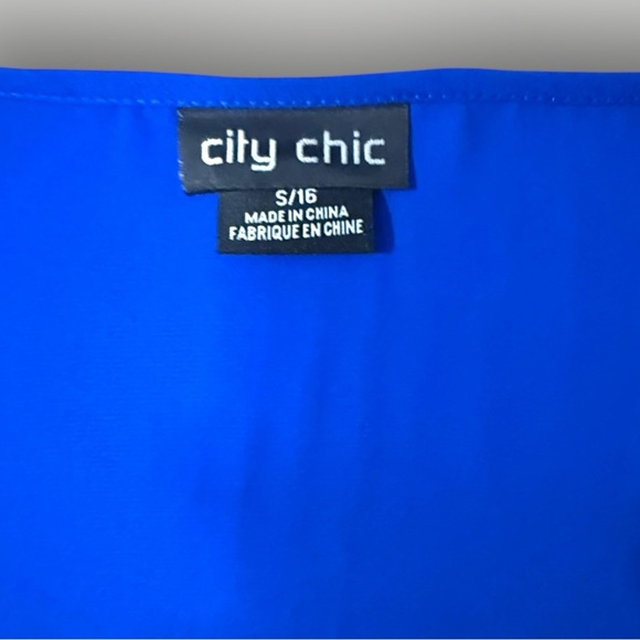 CITY CHIC Sexy Fling Elbow Sleeve Top - Plus 16 (S) Blue - Picture 6 of 13